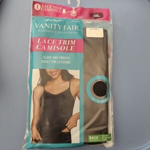 Vanity Fair Black Lace Trim Camisole - Radiant Collection